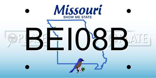 BEI08B Missouri License Plate