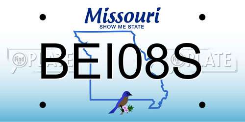 BEI08S Missouri License Plate
