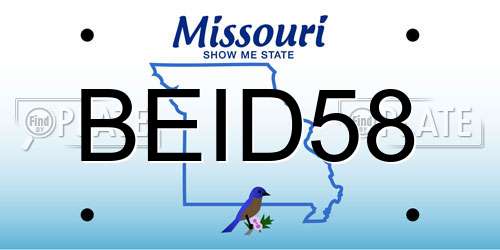 BEID58 Missouri License Plate