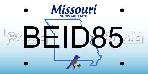BEID85 Missouri License Plate
