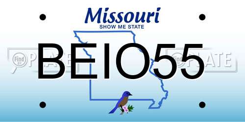 BEIO55 Missouri License Plate