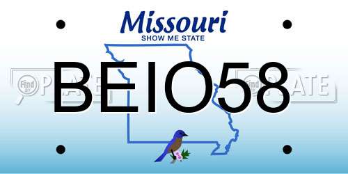 BEIO58 Missouri License Plate