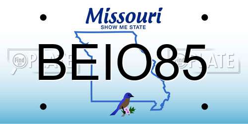 BEIO85 Missouri License Plate