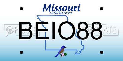 BEIO88 Missouri License Plate