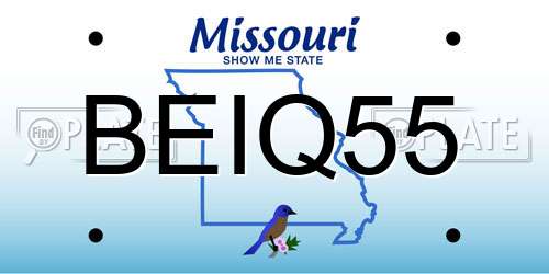 BEIQ55 Missouri License Plate