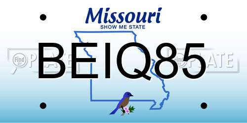 BEIQ85 Missouri License Plate