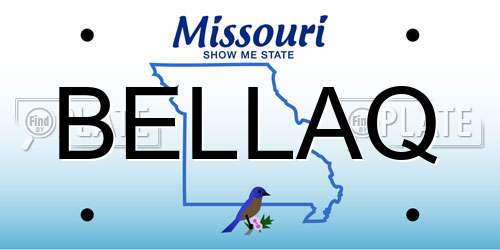 BELLAQ Missouri License Plate