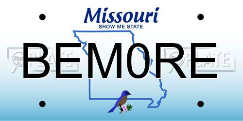 BEM0RE Missouri License Plate