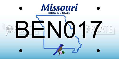 BEN017 Missouri License Plate