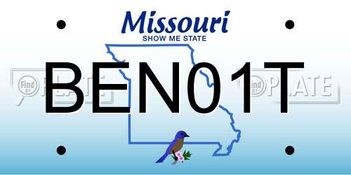BEN01T Missouri License Plate