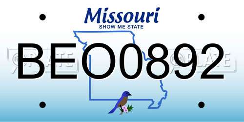 BEO0892 Missouri License Plate