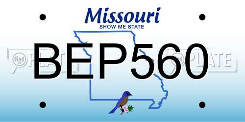 BEP560 Missouri License Plate