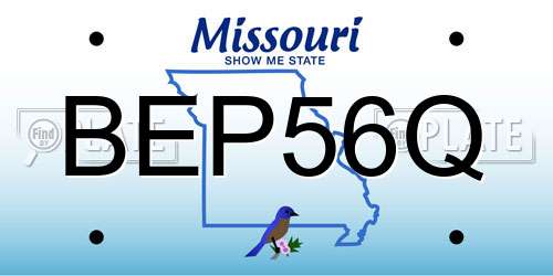 BEP56Q Missouri License Plate