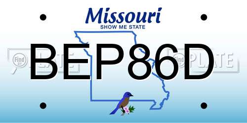 BEP86D Missouri License Plate