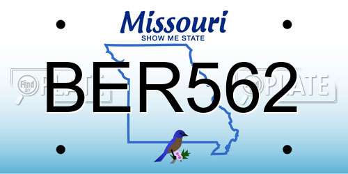 BER562 Missouri License Plate