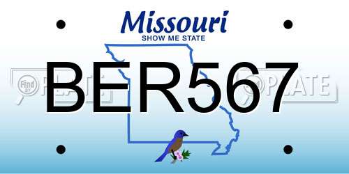 BER567 Missouri License Plate