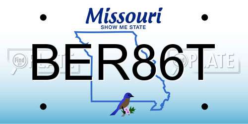 BER86T Missouri License Plate