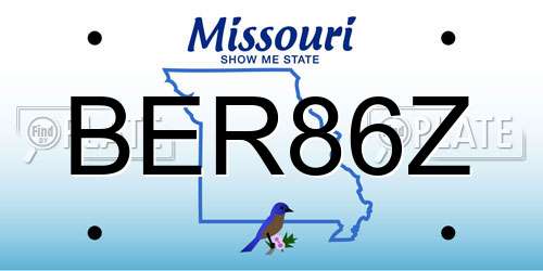 BER86Z Missouri License Plate