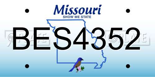 BES4352 Missouri License Plate