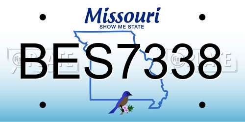 BES7338 Missouri License Plate