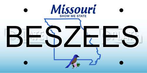 BESZEES Missouri License Plate