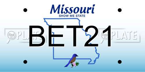 BET21 Missouri License Plate