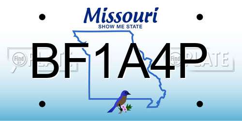 BF1A4P Missouri License Plate