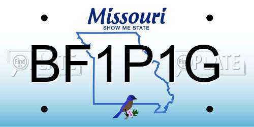 BF1P1G Missouri License Plate