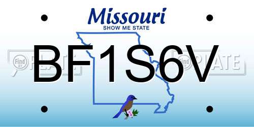 BF1S6V Missouri License Plate