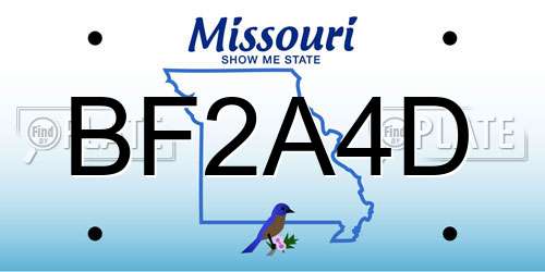 BF2A4D Missouri License Plate