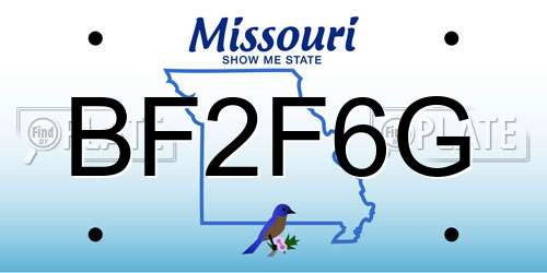 BF2F6G Missouri License Plate