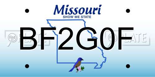 BF2G0F Missouri License Plate