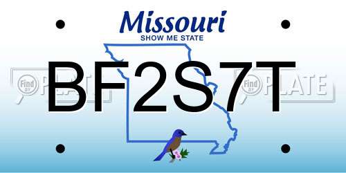 BF2S7T Missouri License Plate