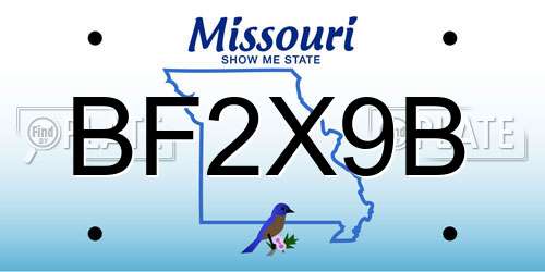 BF2X9B Missouri License Plate