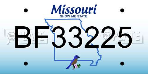 BF33225 Missouri License Plate