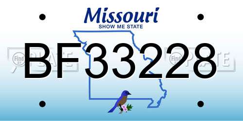 BF33228 Missouri License Plate