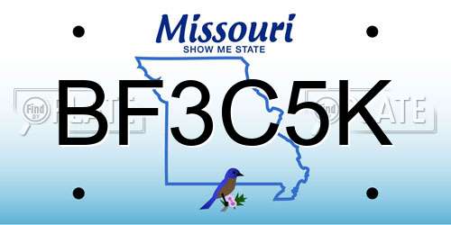BF3C5K Missouri License Plate