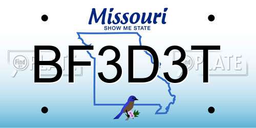 BF3D3T Missouri License Plate