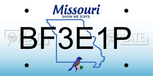 BF3E1P Missouri License Plate