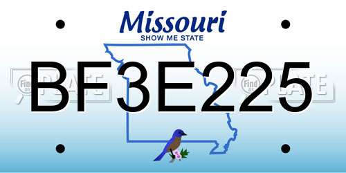 BF3E225 Missouri License Plate