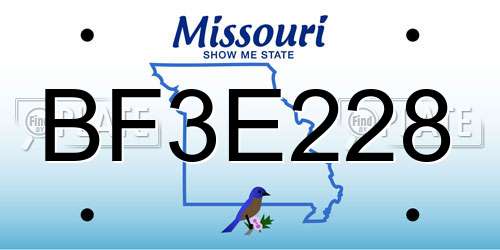BF3E228 Missouri License Plate