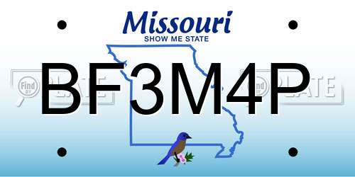 BF3M4P Missouri License Plate