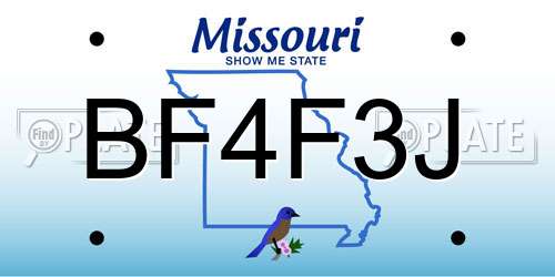 BF4F3J Missouri License Plate