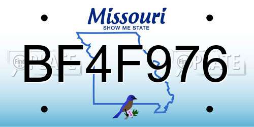 BF4F976 Missouri License Plate