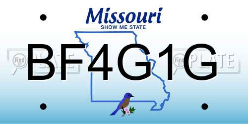 BF4G1G Missouri License Plate