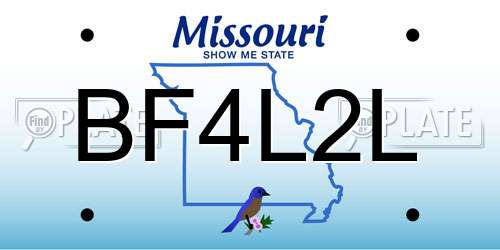 BF4L2L Missouri License Plate