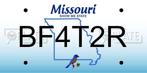 BF4T2R Missouri License Plate