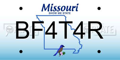 BF4T4R Missouri License Plate