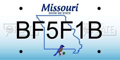 BF5F1B Missouri License Plate