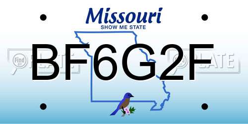 BF6G2F Missouri License Plate